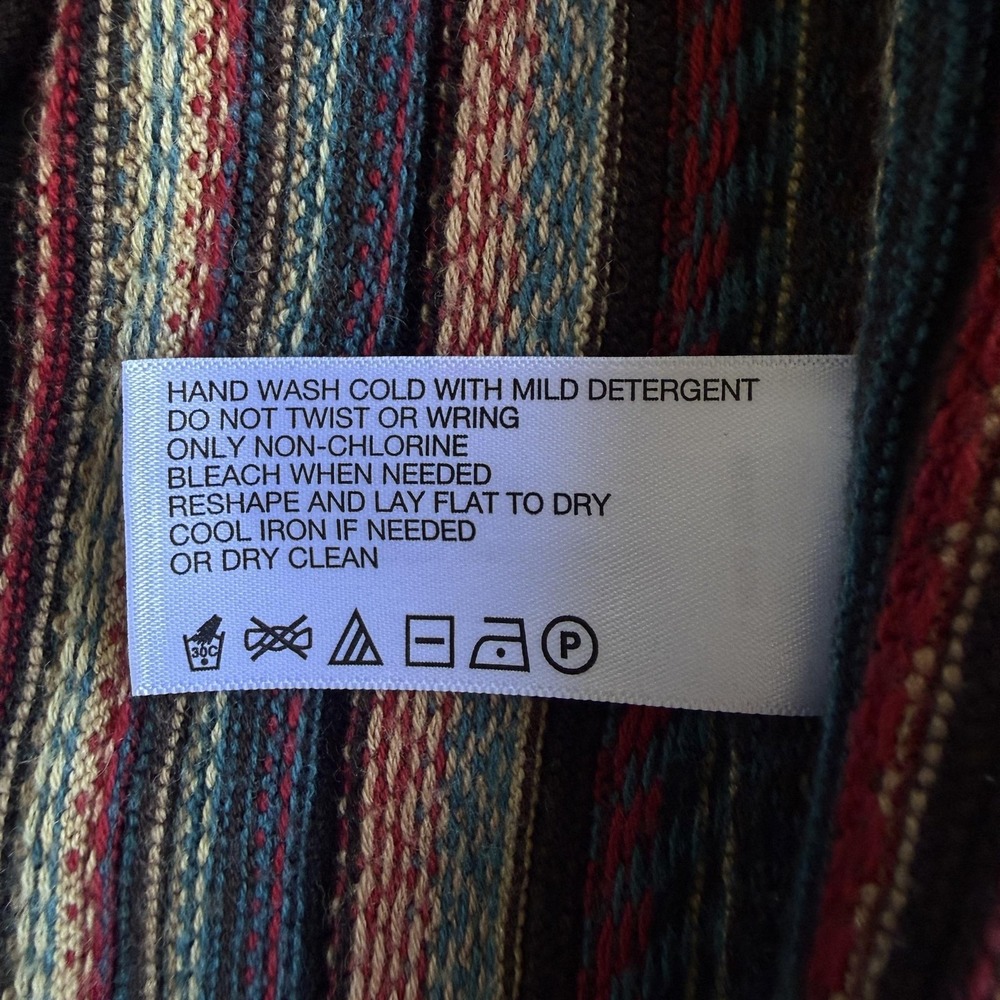 Orvis Cardigan Sweater Womens Large Multicolor Boho Striped Open Front Knit - Picture 6 of 8